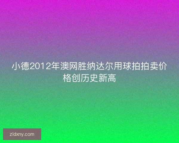 小德2012年澳网胜纳达尔用球拍拍卖价格创历史新高 小德2012年澳网胜纳达尔用球拍拍卖价格创历史新高